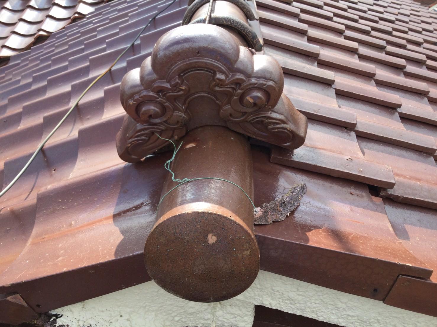 加古川市　築40年住宅 紐丸瓦一発仕上げで棟積み替え雨漏り修理を実施！